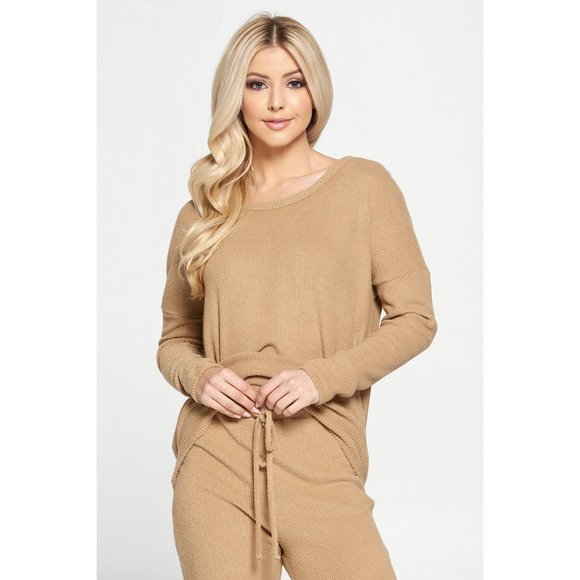 PLUS SIZE Soft Brushed Lounge Set - Picture 1 of 2